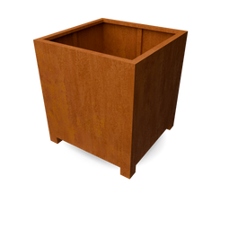 Geroba - Artesa plantenbak cortenstaal met 10 cm poten L100 x B100 x H110 cm