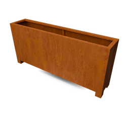 Geroba - Artesa plantenbak cortenstaal met 10 cm poten L200 x B40 x H90 cm