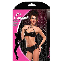 Ondergoed Set Exposed Zwart (S/M)