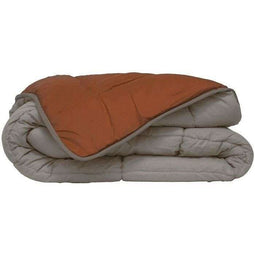 POYET MOTTE Quilt Microfiber 400g / m² CALGARY - 140 x 200 cm - kiezelgrijs en bruin gimgembre