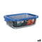 Hermetische Lunchtrommel Quttin Blauw Transparant Rechthoekig 600 ml (6 Stuks)