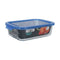 Hermetische Lunchtrommel Quttin Blauw Transparant Rechthoekig 1 L (6 Stuks)