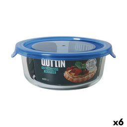 Hermetische Lunchtrommel Quttin Blauw Transparant 650 ml (6 Stuks)