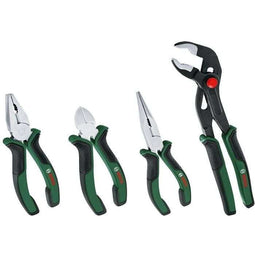 Bosch - Set van 4 tangen (precieze en duurzame diagonale knip, universeel, lange bekken en multig...