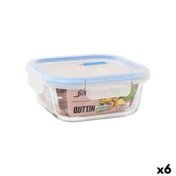 Hermetische Lunchtrommel Quttin Boho Transparant 750 ml (6 Stuks)