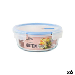 Hermetische Lunchtrommel Quttin Boho Transparant 0,9 l (6 Stuks)