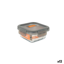 Hermetische Lunchtrommel MasterChef Grijs Transparant Vierkant 310 ml (12 Stuks)