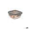 Hermetische Lunchtrommel MasterChef Grijs Transparant Vierkant 310 ml (12 Stuks)