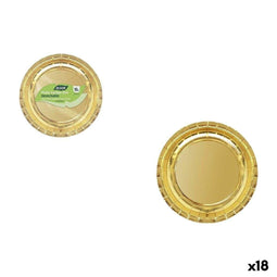 Bordenset Algon Gouden 20 cm 10 Onderdelen (18 Stuks)