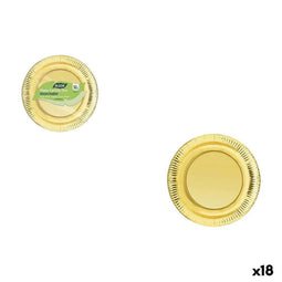 Bordenset Algon Gouden 18 cm 12 Onderdelen (18 Stuks)