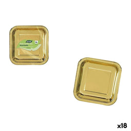 Bordenset Algon Gouden 20 cm 10 Onderdelen (18 Stuks)