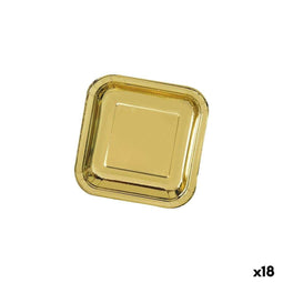 Bordenset Algon Gouden 26 cm 3 Onderdelen (18 Stuks)