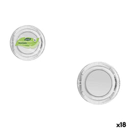 Bordenset Algon Zilverkleurig 18 cm 12 Onderdelen (18 Stuks)