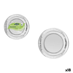 Bordenset Algon Zilverkleurig 23 cm 10 Onderdelen (18 Stuks)