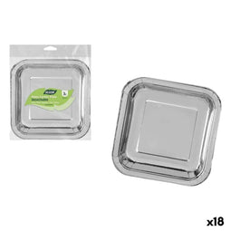 Bordenset Algon Zilverkleurig 26 cm 3 Onderdelen (18 Stuks)
