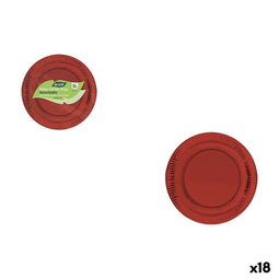 Bordenset Algon Rood 18 cm 12 Onderdelen (18 Stuks)