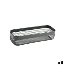 Veelzijdige mand Confortime Zwart Metaal 30,5 x 11,5 x 7 cm (8 Stuks)