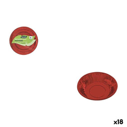 Bordenset Algon Rood 450 ml 6 Onderdelen (18 Stuks)
