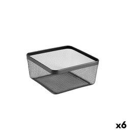 Veelzijdige mand Confortime Zwart Metaal 30,5 x 30,5 x 15,2 cm (6 Stuks)