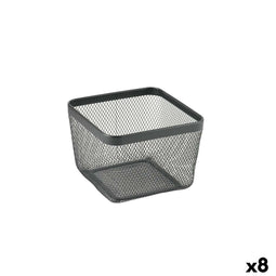 Veelzijdige mand Confortime Zwart Metaal 24,5 x 24,5 x 17 cm (8 Stuks)