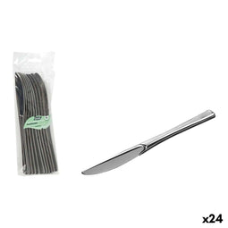 Set van opnieuw te gebruiken messen Algon Zilverkleurig Plastic 20 cm 10 Onderdelen (24 Stuks)