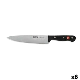 Keukenmes Quttin SYBARITE Zwart Zilverkleurig 20 cm (8 Stuks)