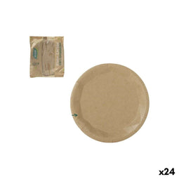 Bordenset Algon Bruin 22 cm 10 Onderdelen (24 Stuks)