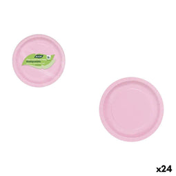 Bordenset Algon Roze 20 cm 10 Onderdelen (24 Stuks)