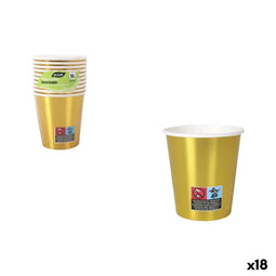 Glazenset Algon Gouden 200 ml 10 Onderdelen (18 Stuks)