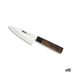 Keukenmes Quttin DEBA Takamura Bruin Zilverkleurig 11 cm (12 Stuks)