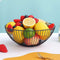 Fruitschaal Confortime Zwart Metaal 24,5 x 24,5 x 10 cm (12 Stuks)