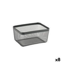 Veelzijdige mand Confortime Zwart Metaal 30,5 x 23 x 15,2 cm (8 Stuks)
