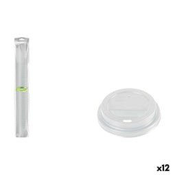 Set deksels voor glazen Algon 250 ml 100 Onderdelen (12 Stuks)
