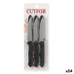 Messen Set Cuyfor Filo Zwart Zilverkleurig 6 Onderdelen (24 Stuks)
