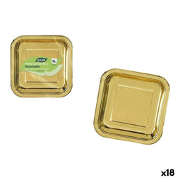 Bordenset Algon Gouden 23 cm 10 Onderdelen (18 Stuks)