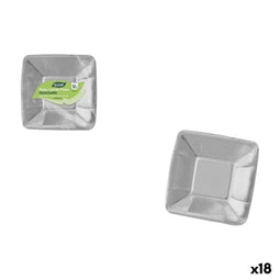 Bordenset Algon Zilverkleurig 18 cm 12 Onderdelen (18 Stuks)