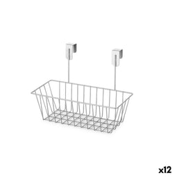 Veelzijdige mand Confortime Grijs Metaal 28 x 15 x 21 cm (12 Stuks)