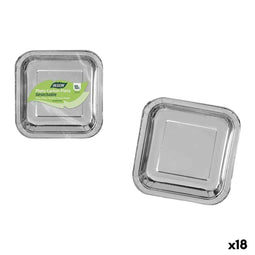 Bordenset Algon Zilverkleurig 23 cm 10 Onderdelen (18 Stuks)