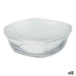 Vierkante Lunchtrommel met Deksel Duralex FreshBox Transparant 150 ml (12 Stuks)