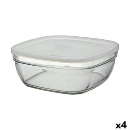 Vierkante Lunchtrommel met Deksel Duralex FreshBox 3 L 23 x 23 x 9 cm (4 Stuks)
