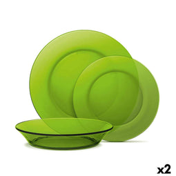 Serviesset Duralex Lys Groen 12 Onderdelen (2 Stuks)