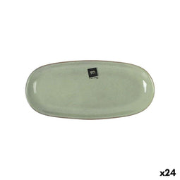 Serveerschaal La Mediterránea Macarella green Ovalen 25 x 12 x 2,2 cm (24 Stuks)