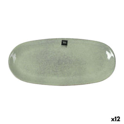 Serveerschaal La Mediterránea Macarella green Ovalen 33 x 14,8 x 2,7 cm (12 Stuks)