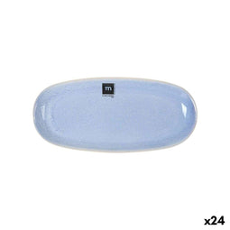 Serveerschaal La Mediterránea Macarella blue Ovalen 25 x 12 x 2,2 cm (24 Stuks)