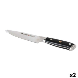 Keukenmes Quttin DAMASKUS Zwart Zilverkleurig 15 cm (2 Stuks)