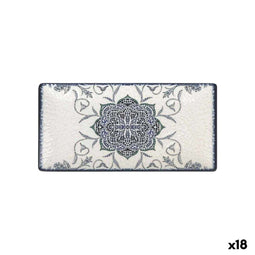 Serveerschaal La Mediterránea Rosetta Rechthoekig 30 x 15 x 2 cm (18 Stuks)