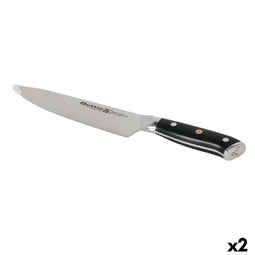 Keukenmes Quttin DAMASKUS Zwart Zilverkleurig 20 cm (2 Stuks)