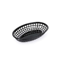 Broodmand Zwart Plastic Ovalen 24 x 15 x 4,5 cm (36 Stuks)