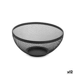 Fruitschaal Confortime Zwart Metaal 26 x 12,5 cm (12 Stuks)