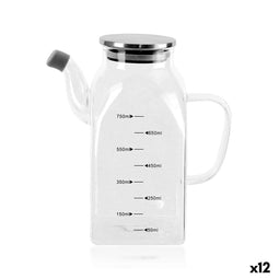 Flesje La Mediterránea Transparant Zilverkleurig Metaal Borosilicaatglas 0,75 L (12 Stuks)